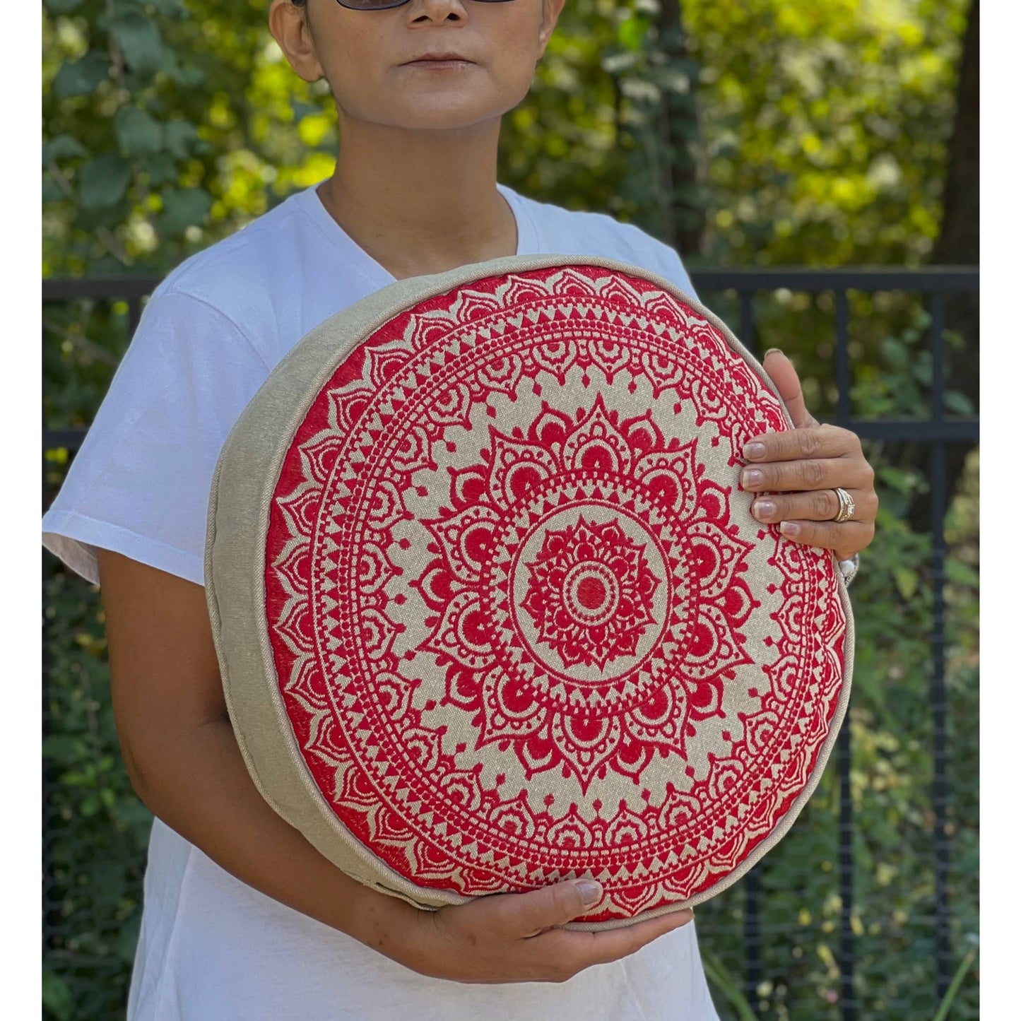 Mandala Embroidered Meditation & Yoga Cushion
