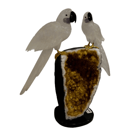 Quartz birds on Citrine