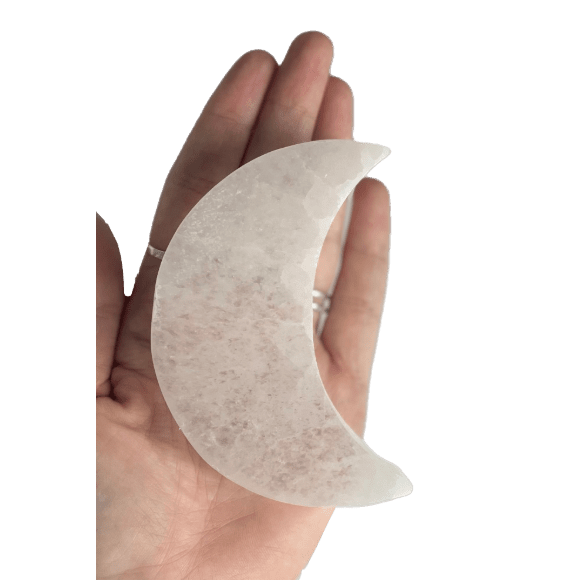 Selenite Moon Slice