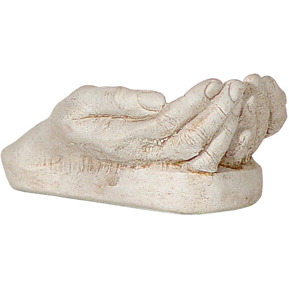 Gypsum Cement Figurine Empty Gods Hands - Artistic Decorative Bowl