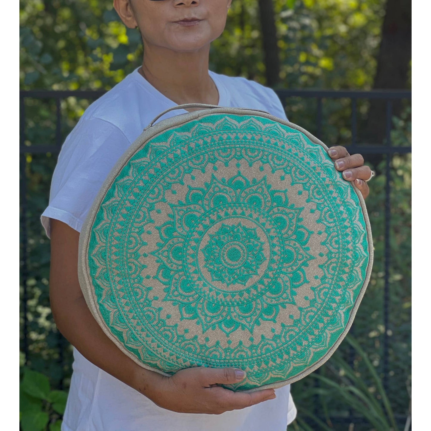 Mandala Embroidered Meditation & Yoga Cushion