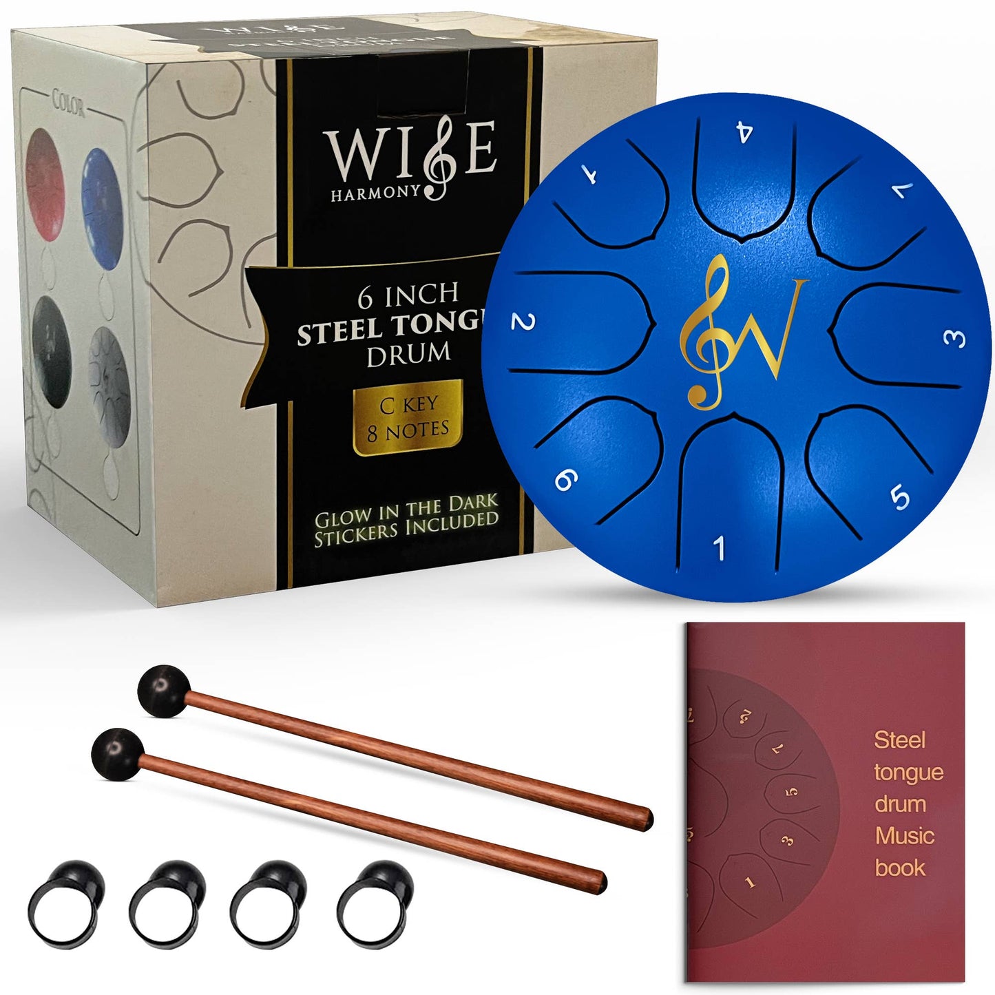 Steel Tongue Rain Drum 6-Inch 8-Notes