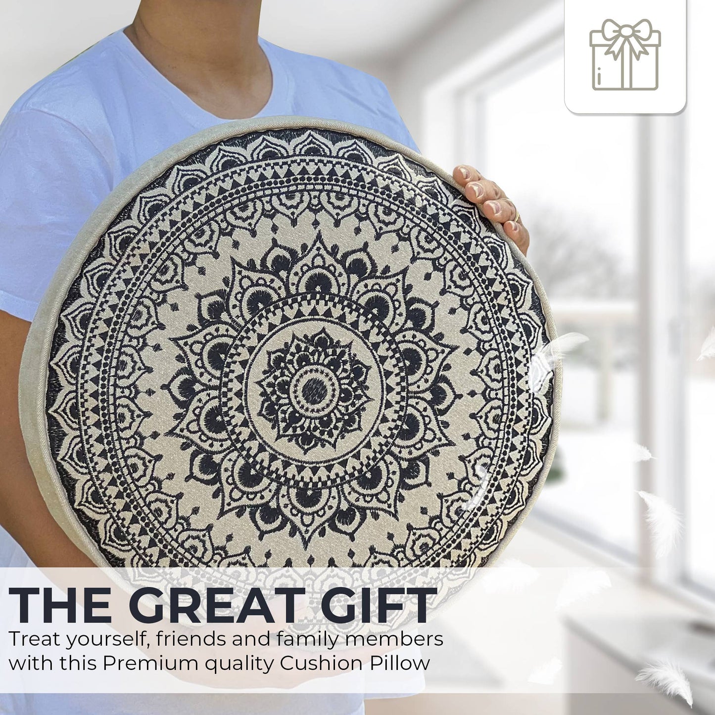 Mandala Embroidered Meditation & Yoga Cushion