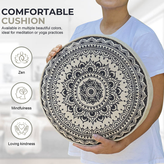 Mandala Embroidered Meditation & Yoga Cushion