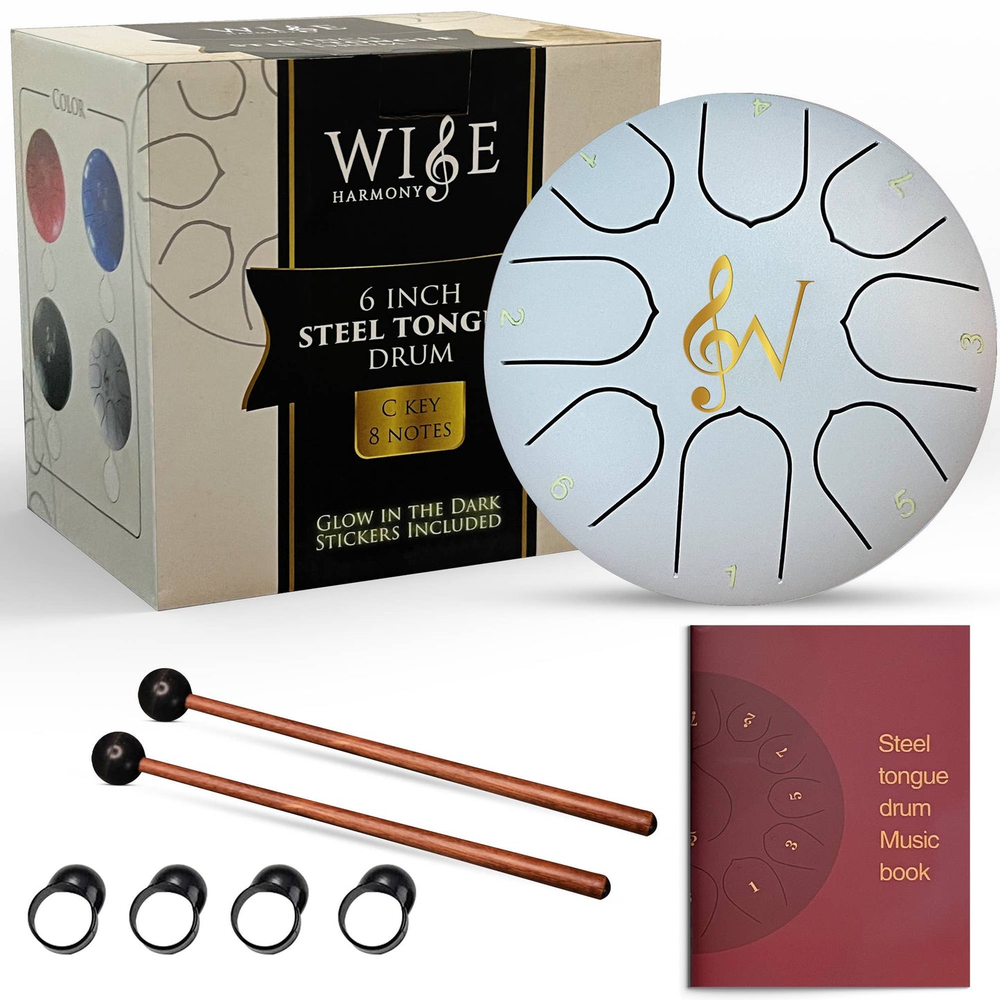 Steel Tongue Rain Drum 6-Inch 8-Notes
