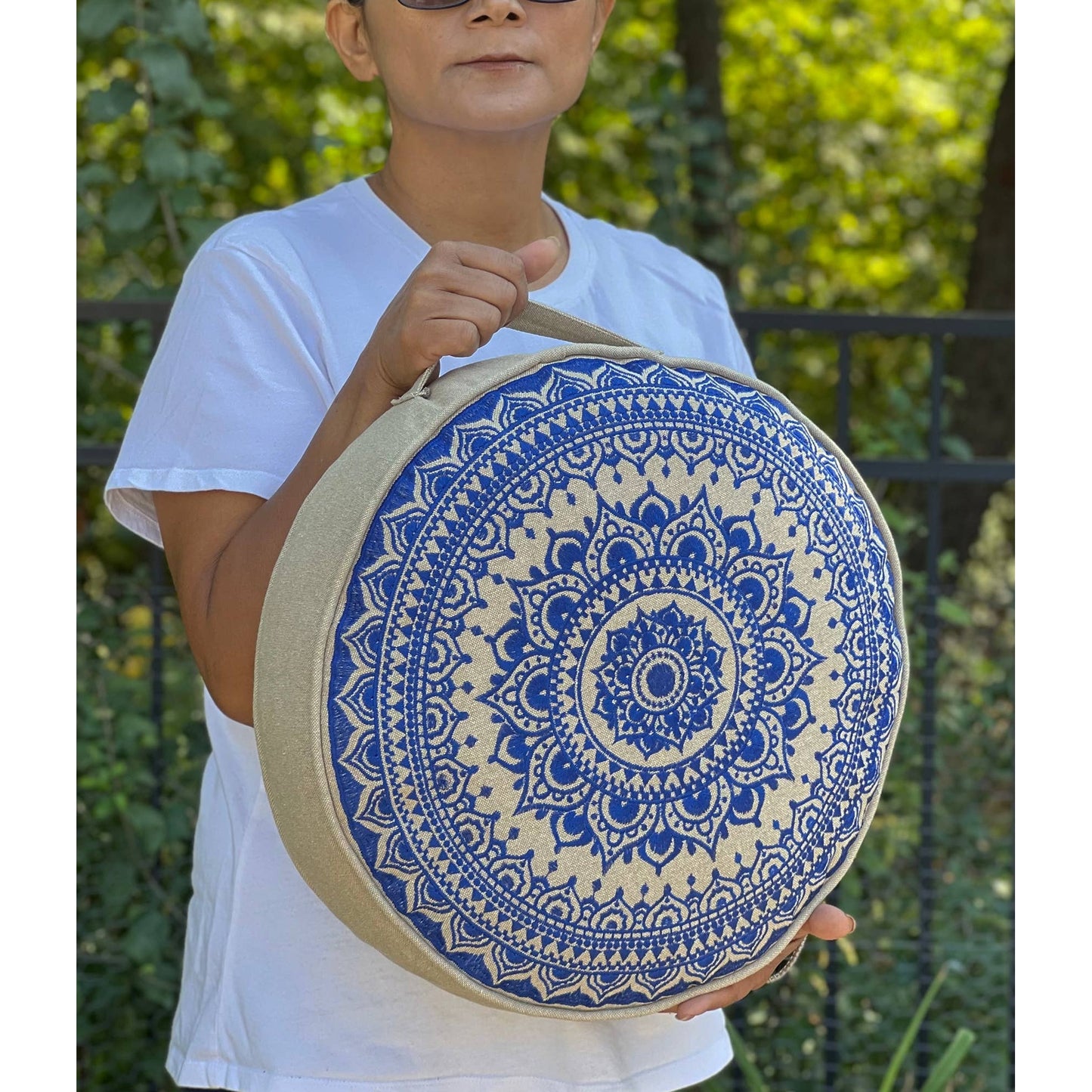 Mandala Embroidered Meditation & Yoga Cushion