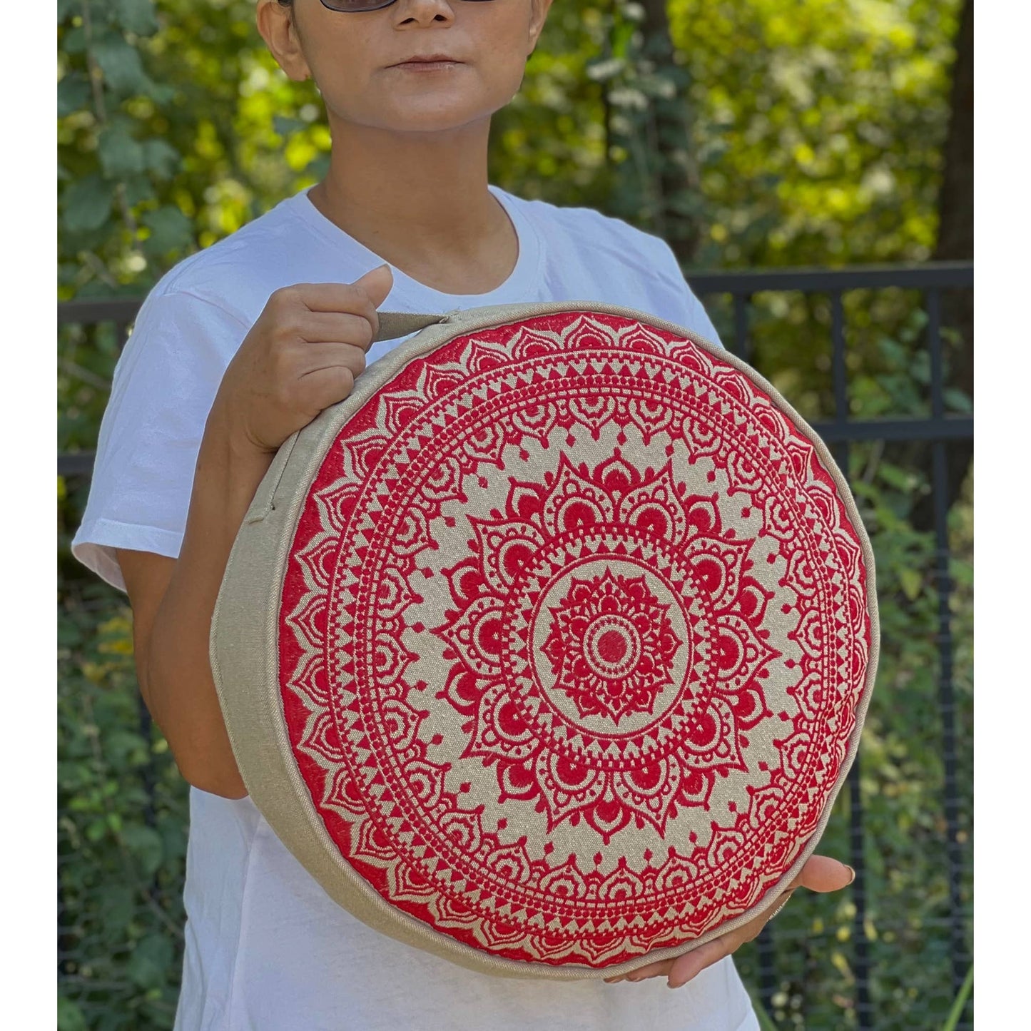 Mandala Embroidered Meditation & Yoga Cushion